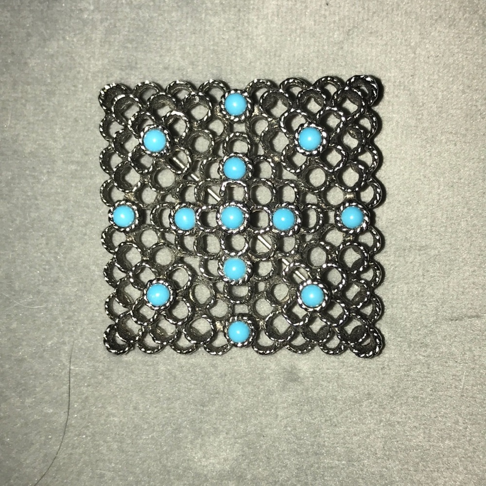 Silver and Blue Stone Pin.